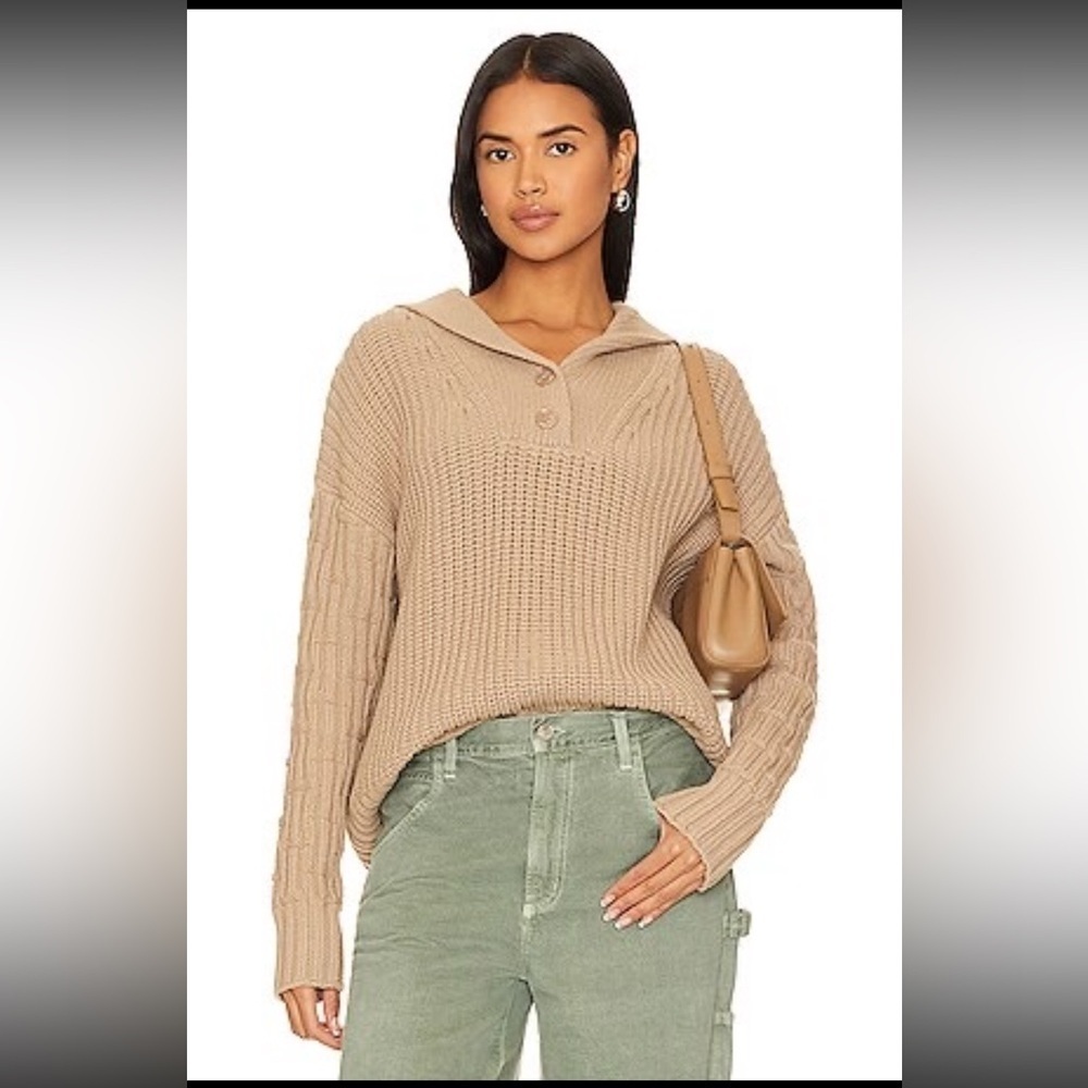 Revolve Stitches & Striped NWT Chunky Oversized Knit Collared Sweater XS